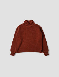 MHL. WIDE NECK SWEATER | BRITISH WOOL
 | RUST