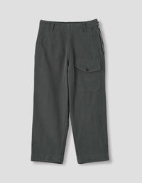 PANTALON CARGO MHL. | DRILL DE COTON À FIL TEINT | VERT FONCÉ