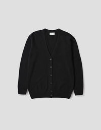 CARDIGAN LONG SANS COUTURES | LAINE MÉRINOS ET CACHEMIRE | NOIR