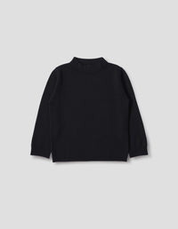 CROPPED SLEEVE TURTLE NECK | CASHMERE | BLACK