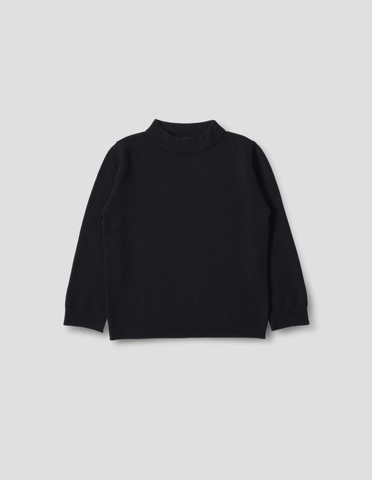 CROPPED SLEEVE TURTLE NECK | CASHMERE | BLACK