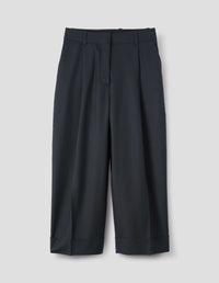 DEEP PLEAT TROUSER | SUMMER WOOL | DARK NAVY