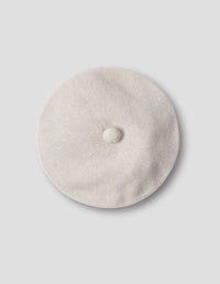 FELTED POM POM BERET | MERINO CASHMERE | CREAM