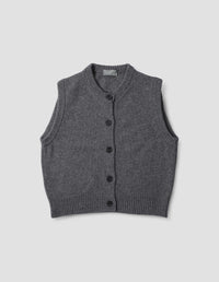 KNITTED GILET | MERINO CASHMERE | CHARCOAL