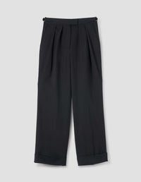 LOOSE LEG TROUSER | FLUID WOOL TWILL | BLACK