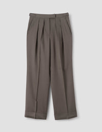 LOOSE LEG TROUSER | FLUID WOOL TWILL | MOUSE