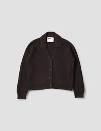 MHL. COLLARED CARDIGAN | VIRGIN WOOL | CHOCOLATE