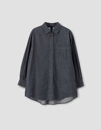 MHL. CHEMISE DE PEINTRE SURDIMENSIONNÉE | CHAMBRAY EN COTON MAT | CHARCOAL