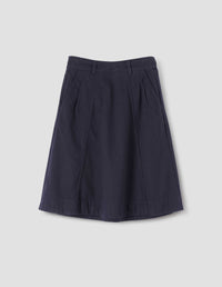 MHL. PANELLED SCOUT SKIRT | WORN COTTON DRILL | INK