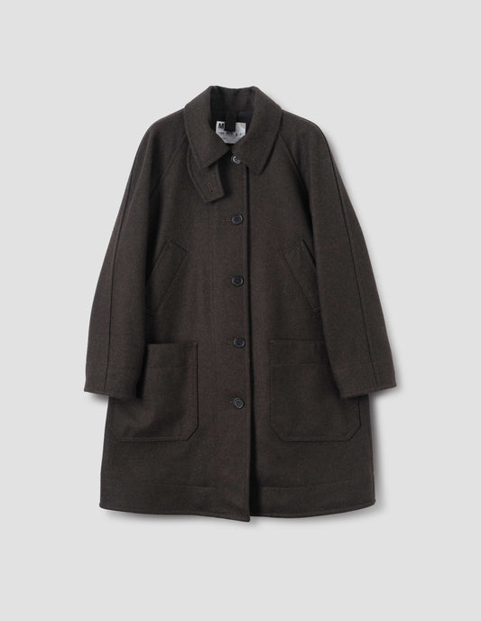 MHL. RAGLAN OVERCOAT | MELANGE WOOL MELTON | BARK