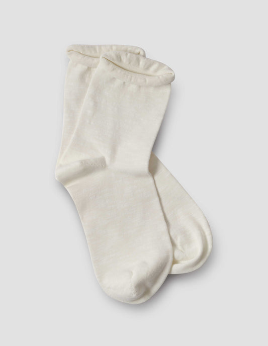 MHL. ROLL TOP SOCK | GARMENT DYE COTTON | OFF WHITE