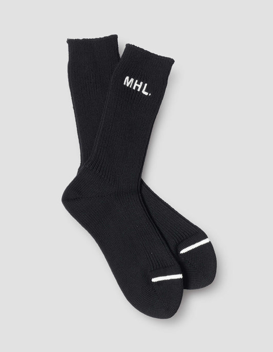 CHAUSSETTES DE SPORT MHL. | MÉLANGE DE COTON | NOIR