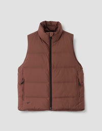 MIZUNO HIGH NECK GILET | LIGHT NYLON POPLIN | RUST