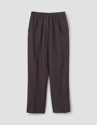 RELAXED PINTUCK TROUSER | COMPACT COTTON WOOL | TEAK