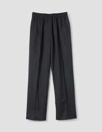 RELAXED PINTUCK TROUSER | FINE WOOL TWILL
 | CHARCOAL