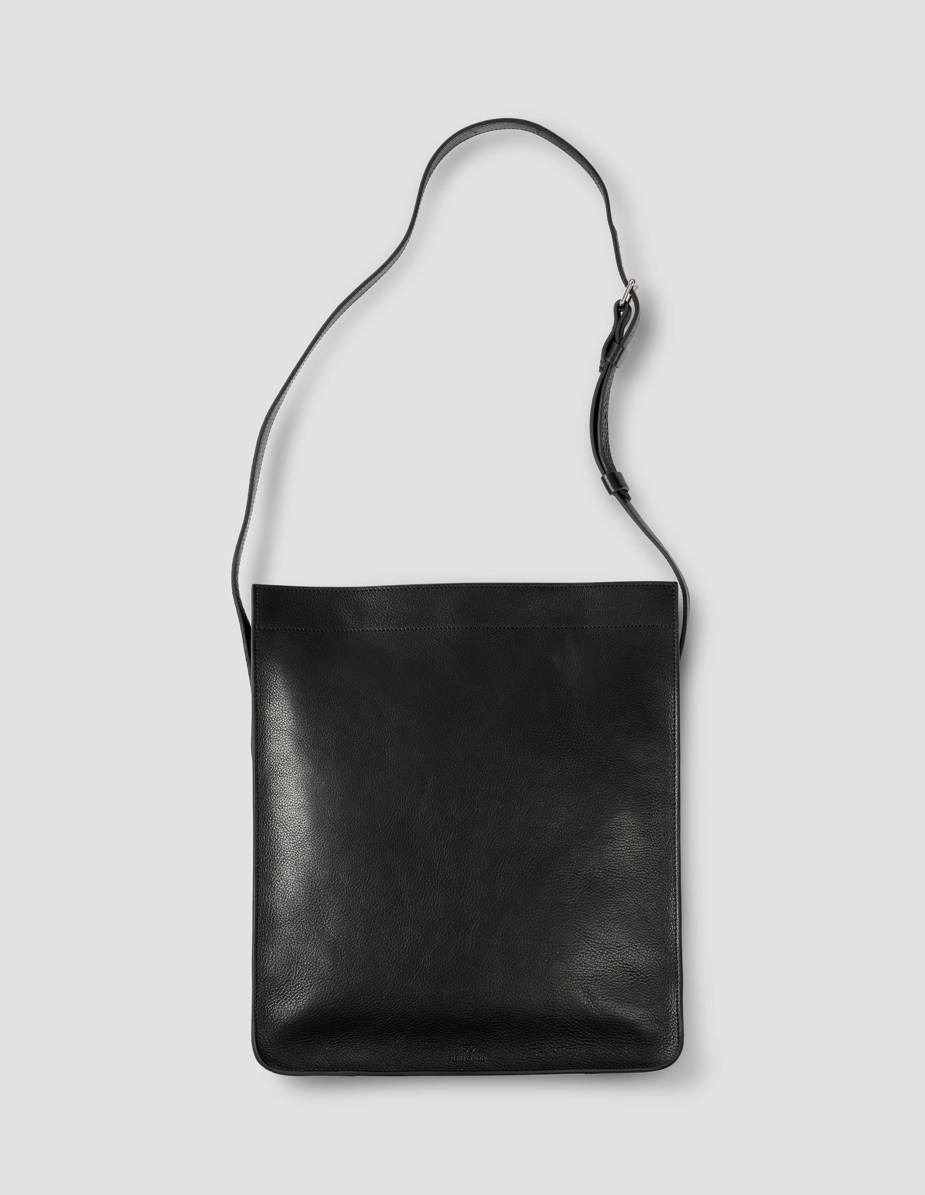 SHOULDER TOTE | FINE GRAIN LEATHER | BLACK – Margaret Howell