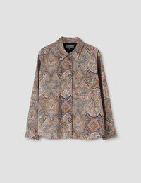 SIMPLE SHIRT | LIBERTY ARCHIVE COTTON | PETROL / SAND / PINK