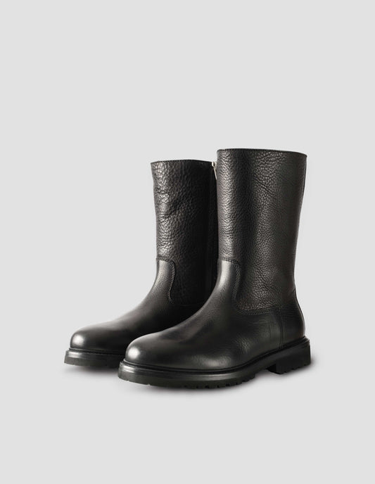 ZIP UP BOOT | CUIR | NOIR