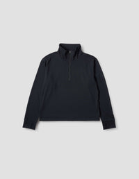 MIZUNO HALF ZIP SWEATSHIRT | RECYCLED POLYESTER JERSEY | BLACK