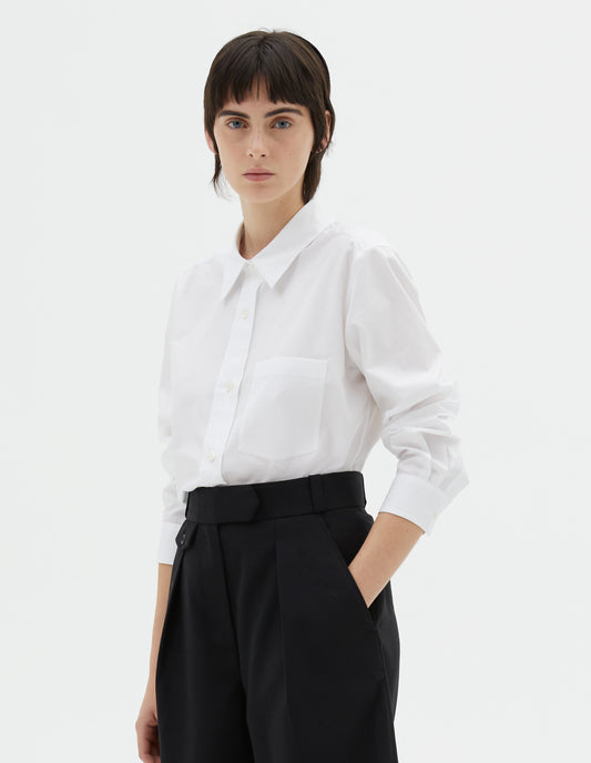 SIMPLE SHIRT  | PLAIN POPLIN  | WHITE