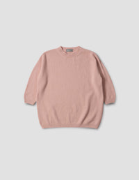 CROP SLEEVE EASY CREW | SOFT SPUN WOOL | SOFT PINK