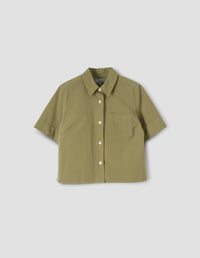 CUFF SMALL SHIRT | FINE COTTON POPLIN | WARM OLIVE