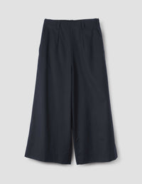 FLAT FRONT CULOTTES | SUMMER WOOL | DARK NAVY