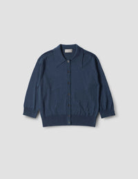 KNITTED SHIRT | FINE LINEN COTTON | INDIGO