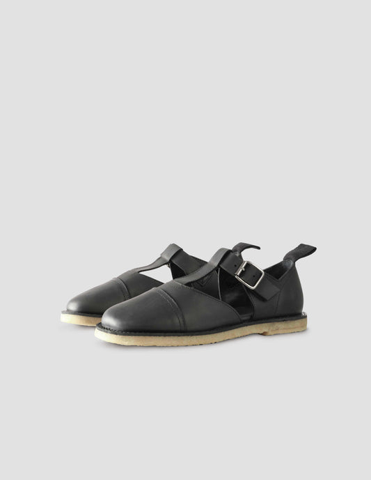 MHL. CREPE SOLE SANDALS | LEATHER | BLACK