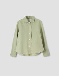 MHL. SIMPLE SHIRT | LIGHTWEIGHT COTTON LINEN | PALE GREEN