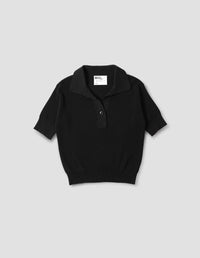 MHL. SINGLE BUTTON POLO | DRY COTTON | BLACK