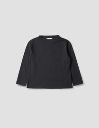 MHL. SMOCK NECK T SHIRT | LIGHT COTTON JERSEY | OFF BLACK