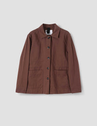 MHL. WORKER JACKET | COTTON LINEN PLAINWEAVE | MINERAL