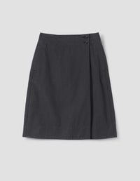 MHL. WRAP OVERSKIRT | IRREGULAR COTTON DRILL | NAVY