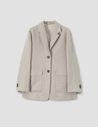 PATCH POCKET BLAZER | COMPACT LINEN YARNDYE | NATURAL