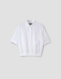 RIB HEM SHIRT | WASHED COTTON | WHITE