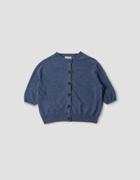 SHORT SLEEVE CARDIGAN | CASHMERE COTTON | ATLANTIC