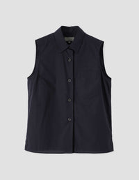 SLEEVELESS SHIRT | WASHED COTTON | BLACK