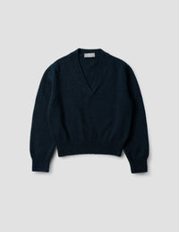 TAPERED V NECK | ALPACA YAK | NAVY