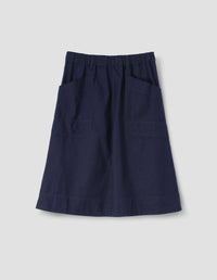 MHL. PATCH POCKET SKIRT | INDIGO COTTON PLAINWEAVE | INDIGO