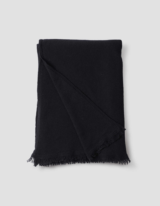 BED SHAWL | MERINO CASHMERE | BLACK