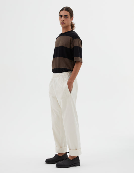 MHL. WIDE LEG JOGGER  | WORKWEAR COTTON TWILL  | OFF WHITE