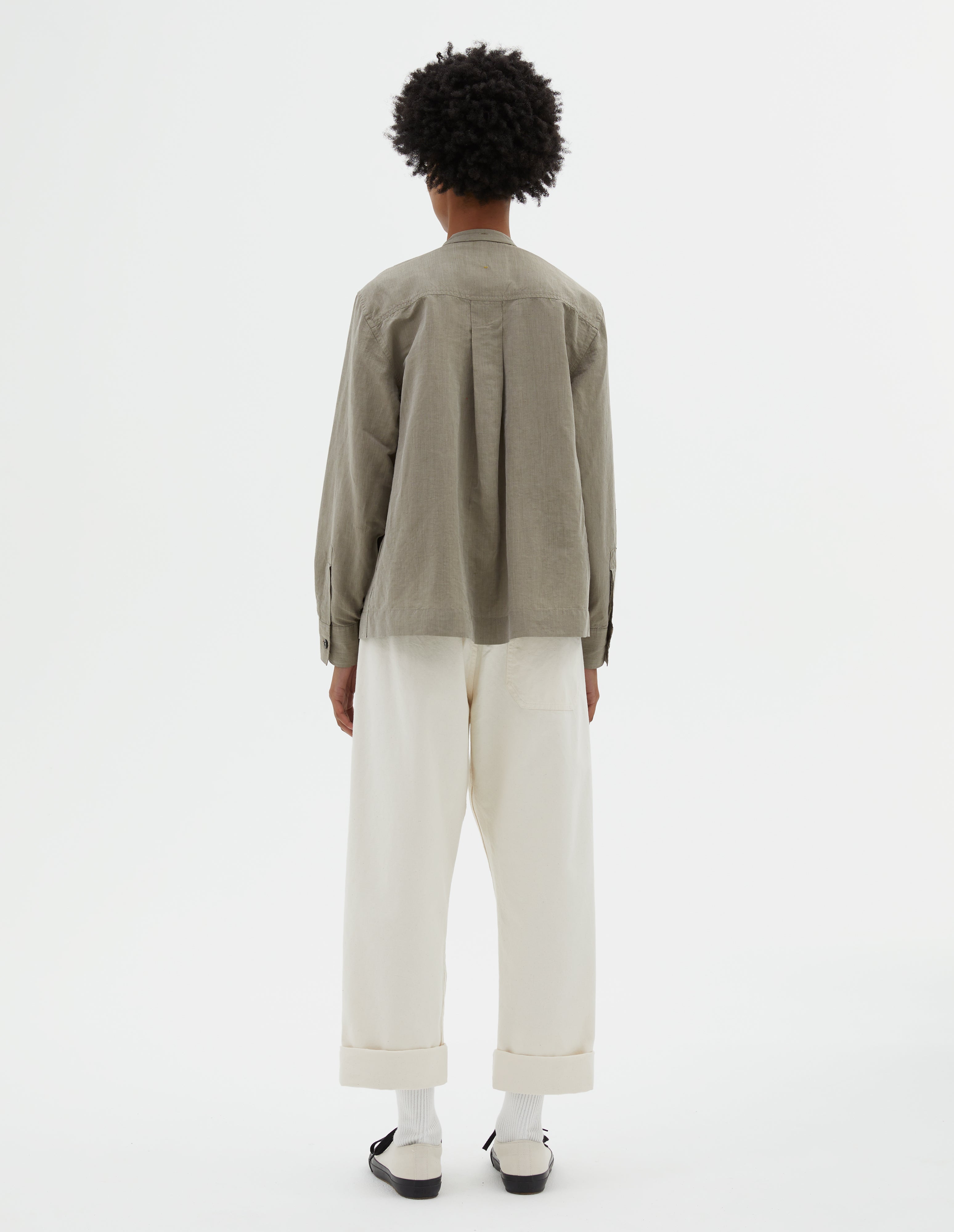 Faded khaki cotton linen shirt | MHL. by Margaret Howell