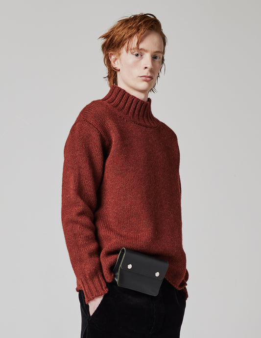 MHL. WIDE NECK SWEATER | BRITISH WOOL
 | RUST